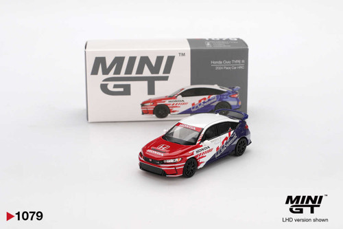 1:64 Honda Civic Type R 2024 Pace Car HRC Diecast Model Araba