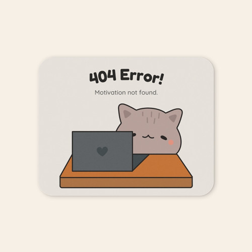 404 Error Eğlenceli Tasarımlı Mouse Pad - 23X19 cm 4mm Kalınlık - Kaydırmaz Tabanlı Kaliteli Mousepad