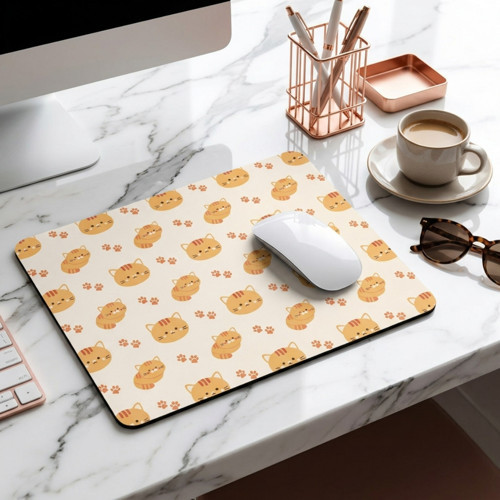 Yavru Kedi Desenli Ergonomik Mouse Pad - 23X19 cm 4mm Kalınlık - Kaydırmaz Tabanlı Kaliteli Fare Altlığı Mousepad