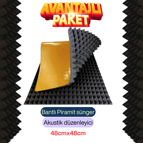Yanmaz Akustik Ses Yalıtımı Piramit Sünger (4cm) Ebat 48x48 (40Adet)