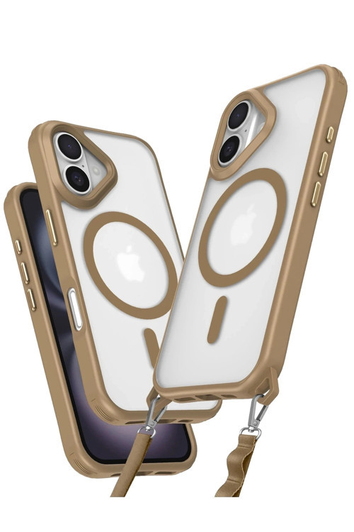 Mey İthalat® iPhone 16 Kılıf Enka Magsafe Silikon Kılıf - Desert