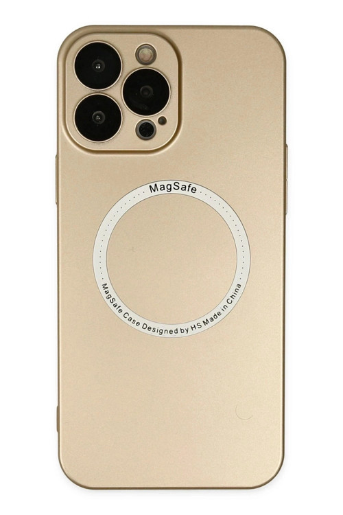 Mey İthalat® iPhone 14 Pro Max Kılıf Jack Magneticsafe Lens Silikon - Gold