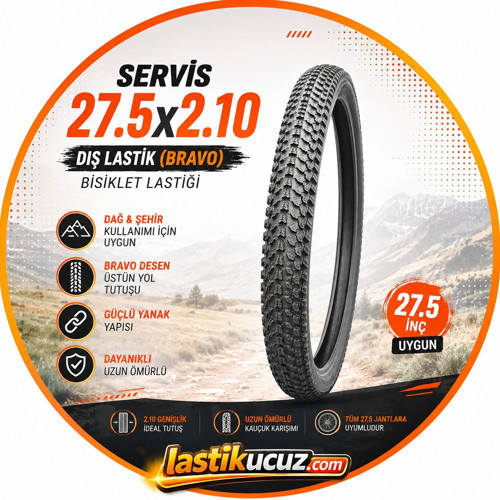 2.75x2,10 TT BİSİKLET DIŞ LASTİK 27.5 İNÇ İÇİN UYGUNDUR (BRAVO) Bisiklet Lastiği (İç Lastik Gerektirir)