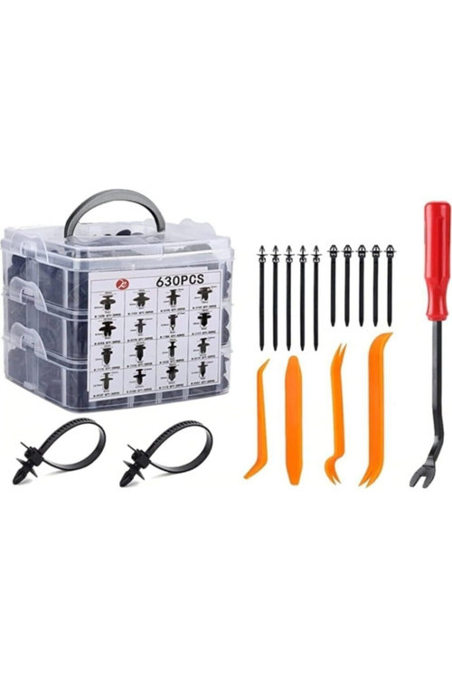 Araç Tamir Trim Seti Oto Klips Fastener 630 Parça Döşeme Sökme Aparatı Kapı Panel T