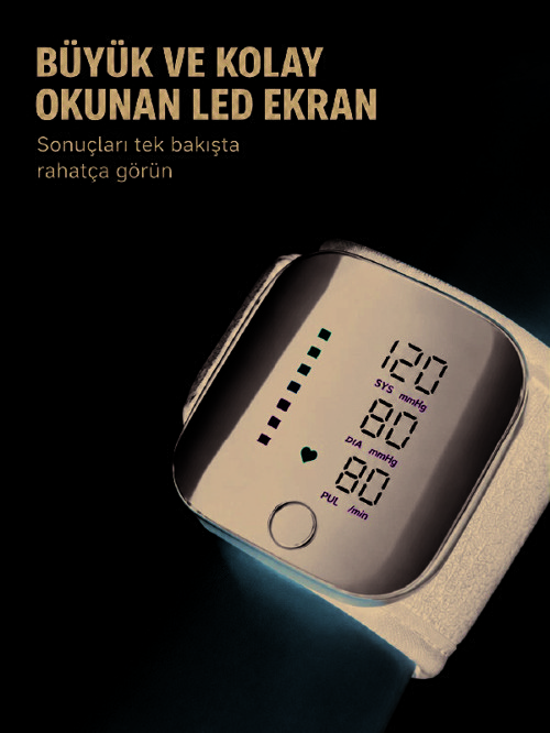 uygun Taşınabilir Şarjlı Bilekten Tansiyon Ölçer Pratik Kullanım popüler
