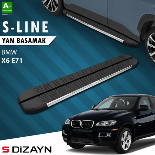 S-Dizayn Bmw X6 E71 S-Line Krom Yan Basamak 193 Cm 2008-2014 A+ Kalite