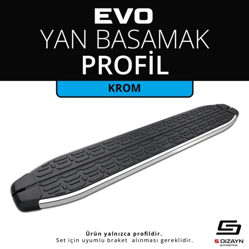 S-Dizayn Evo Krom Yan Basamak Profil 183 Cm Etekli 36lık