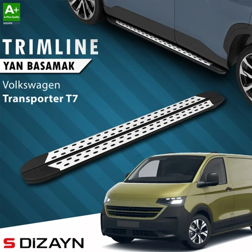 S-Dizayn VW Transporter T7 Uzun Şase TrimLine Gri Yan Basamak 263 Cm 2024 Üzeri