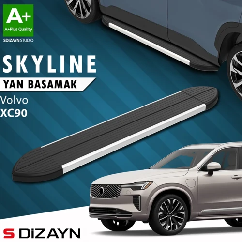 S-Dizayn Volvo XC90 Makyajlı Benzinli Skyline Aluminyum Yan Basamak 203 Cm 2024 Üzeri A+ Kalite