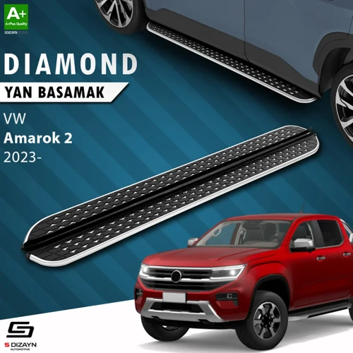 S-Dizayn VW Amarok 2 Diamond Krom Yan Basamak 203 Cm 2023 Üzeri A+ Kalite