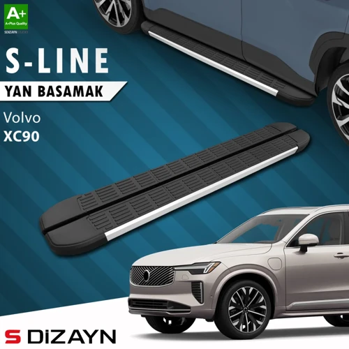 S-Dizayn Volvo XC90 Makyajlı Hybrid S-Line Aluminyum Yan Basamak 203 Cm 2024 Üzeri A+ Kalite