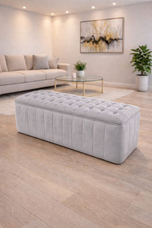 Premium kapitone dilimli puf bench, göz alıcı lüks görünüm ve modern dekor için üst düzey şıklık!”