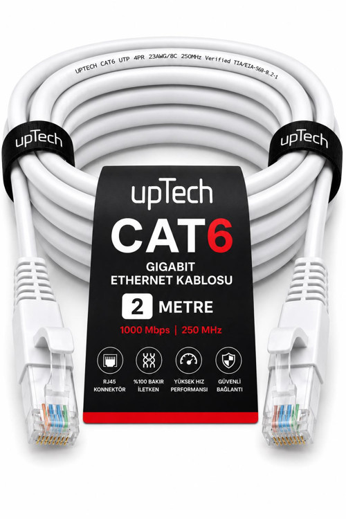 CAT6 Ethernet Kablosu 2 Metre RJ45 LAN İnternet Modem Router Bilgisayar Kablosu