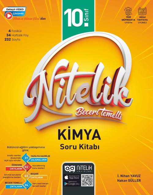 Nitelik 2026 10. Sınıf Kimya Soru Kitabı Beceri Temelli
