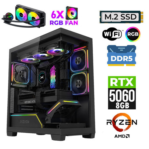Clove X120 Ryzen 7 5700X 32GB Ram 1TB M.2 NVMe SSD 8GB RTX5060 Sıvı Soğutmalı Oyuncu Bilgisayarı