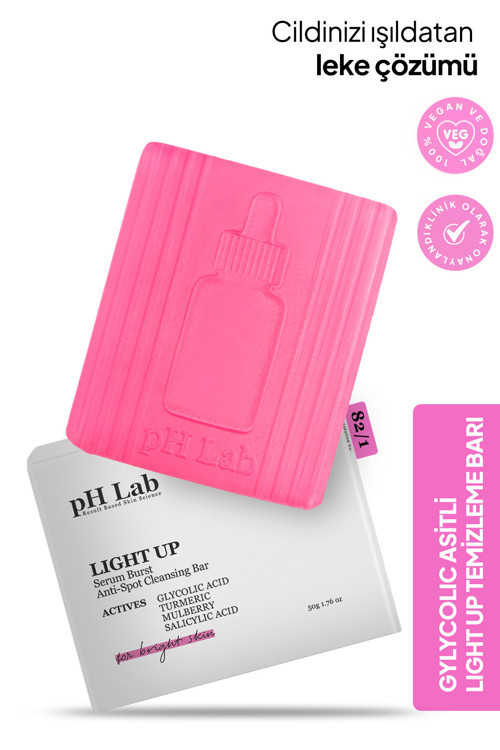 Phlab Light Up Cilt Aydınlatıcı Temizleme Barı, Cilt Leke Serumu Etkili Sabun, Leke Karşıtı