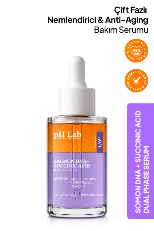 pHLab Çift Fazlı Somon DNA + Succinic Acid Nemlendirici Anti-Aging Bakım Serumu