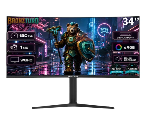 34" 180Hz 1 ms (DP + HDMI) WQHD 3440x1440 Kavisli Monitör BTQ340WQHD-A