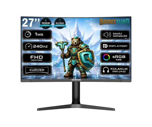 27" 240Hz 1 ms (DP + HDMI) FHD Kavisli Monitör BTQ270FHD240-JY