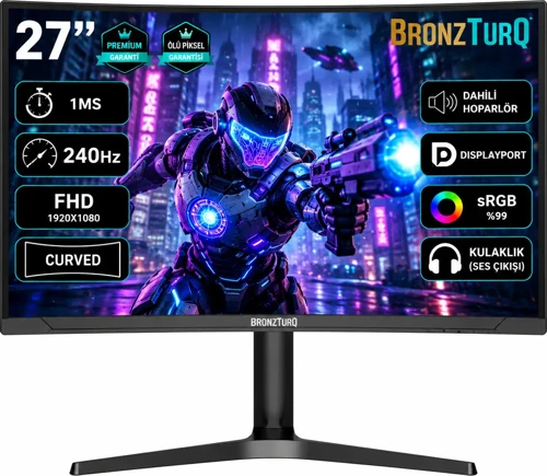 27" 240Hz 1 ms (DP + HDMI) FHD Kavisli Monitör BTQ270FHD240-JY