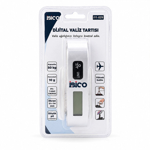 VALİZ MODEL DİJİTAL VALİZ TERAZİ TARTI KANTAR PİLLİ MAX=50KG HASASSİYET = 10GR İ11-029 (4604)