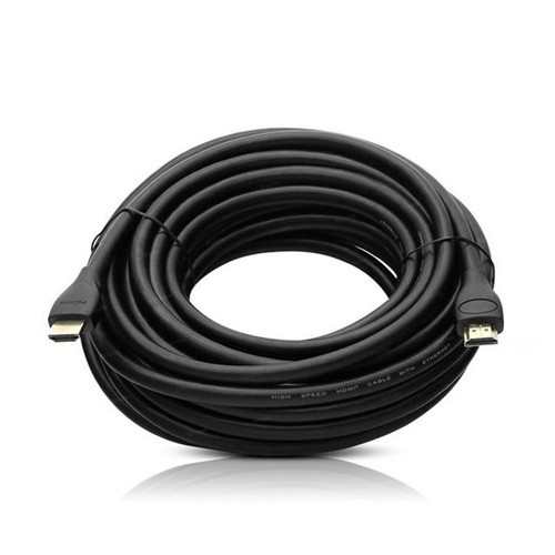 G-507DS Plastik Düz Siyah 10 Metre Gold Poşetli Hdmi Kablo