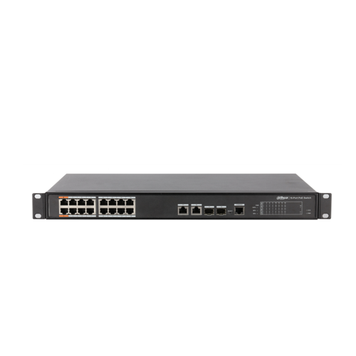 DAHUA PFS4218-16ET-240-V2, 16 Port, MegaBit, PoE 240W, 2 Port GigaBit Uplink, 2 Port GigaBit Combo S