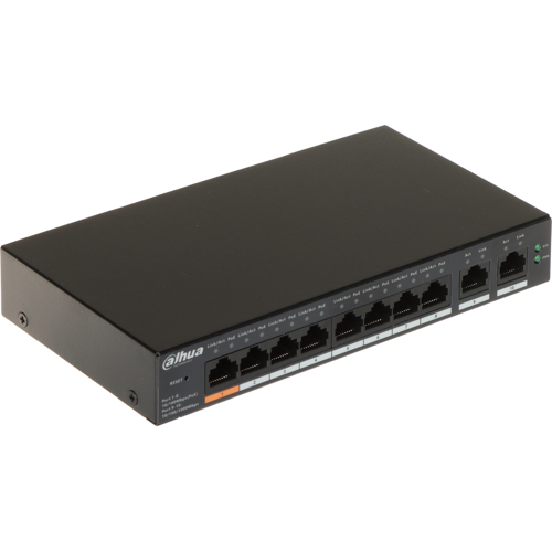 DAHUA CS4010-8ET-60, 8 Port, Megabit, PoE 60W, 2 Port Gigabit Uplink, Cloud Yönetilebilir, Switch
