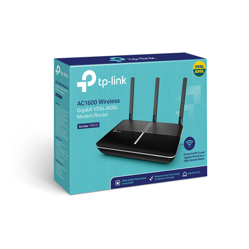 TP-LINK ARCHER VR600, AC1600, 4 Port GigaBit, Dual Band Wifi, 1600Mbps, 3xAnten, 3G-4G USB Desteği,