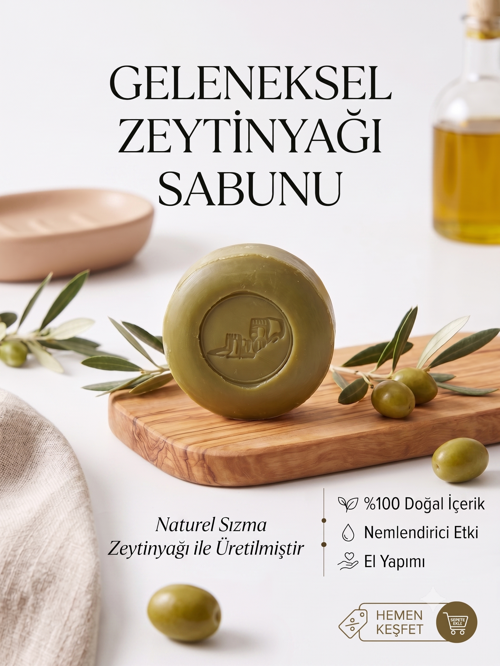 Geleneksel Zeytinyağı Sabunu – 1 adet