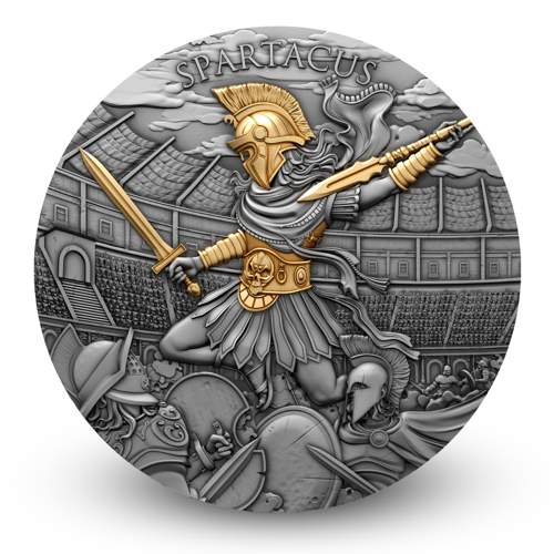 Spartacus Altın Kaplama NGC Sertifikalı Gümüş Sikke Coin