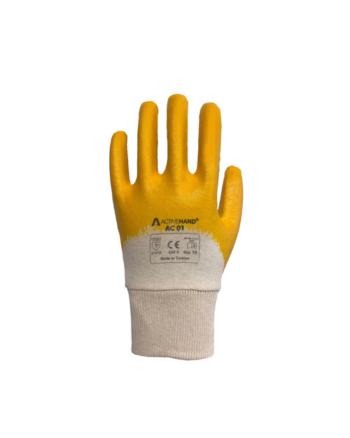 Actıvehand %100 Pamuk Astarlı Nitril Kaplama Eldiven 12'Li Paket