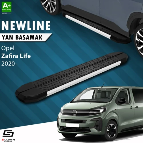 S-Dizayn Opel Zafira Life Uzun Şase NewLine Aluminyum Yan Basamak 243 Cm 2020 Üzeri A+ Kalite