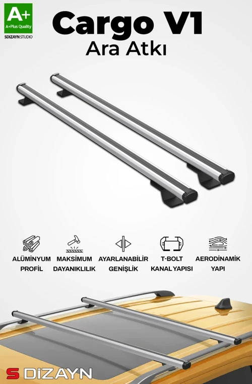 S-Dizayn Mazda CX-5 S-Bar Cargo V1 Ara Atkı Tavan Taşıyıcı Barı Gri 130 Cm 2012-2016 A+ Kalite