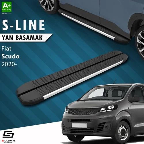 S-Dizayn Fiat Scudo 3 Kısa Şase S-Line Aluminyum Yan Basamak 213 Cm 2020 Üzeri A+ Kalite