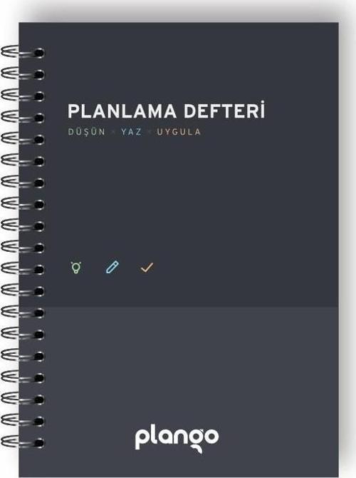 Siyah - Gri Günlük Planlayıcı Defter - Daily Planner - Ders Çalışma Planlayıcı Defteri - Planlama De