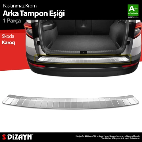 S-Dizayn Skoda Karoq Krom Arka Tampon Eşiği 2017 Üzeri