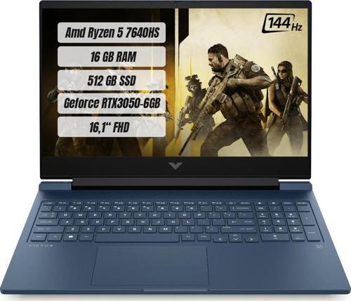 Victus 16-S0032NT AMD R5 7640HS 16GB 512GB SSD RTX3050-6GB Freedos 16.1" 144 Hz FHD Taşınabilir Bilgisayar 7Z4N2EA