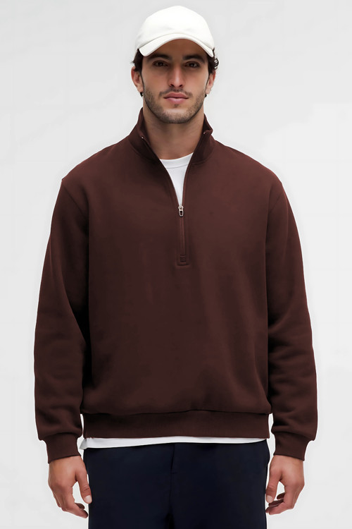 Erkek Yarım Fermuarlı Oversize Premium Model Sweatshirt