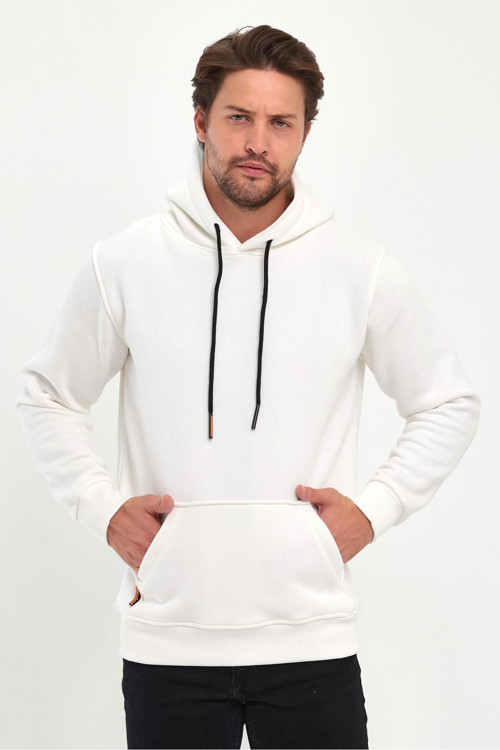 Erkek 3 İplik Kapüşonlu Oversize Kanguru Cep Hoodie Sweatshirt