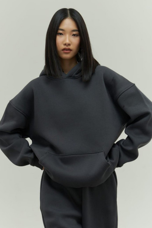 Kadın Basic Trend Model Oversize Hoodie Sweatshirt