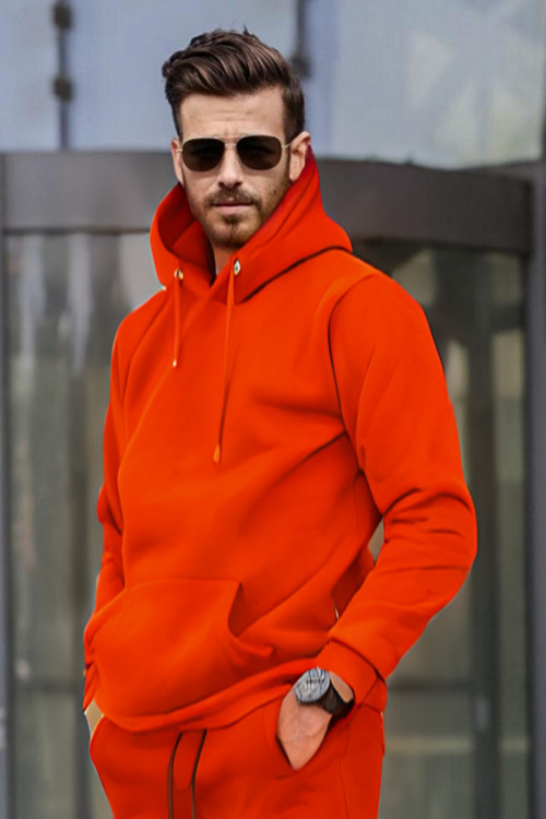 Erkek Kalın Rahat Trend Kapşonlu Kanguru Cepli Sweatshirt