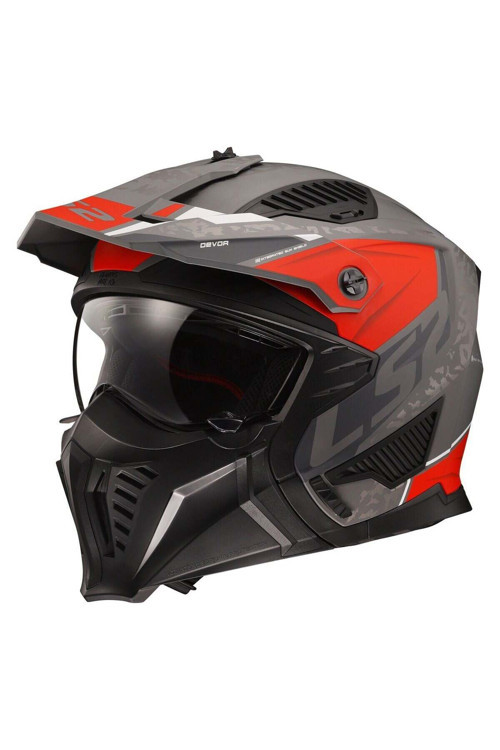 Kapali Kask Drifter Devor Mat Gri Titanium Kirmizi Xl