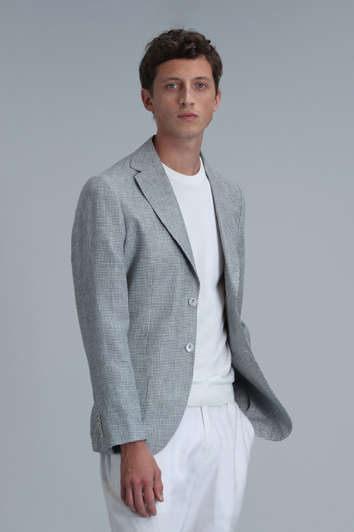 Class Spor Erkek Blazer Ceket Slim Fit Yeşil