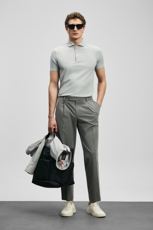 Nalon Smart Erkek Chino Pantolon Slim Fit Açık Gri