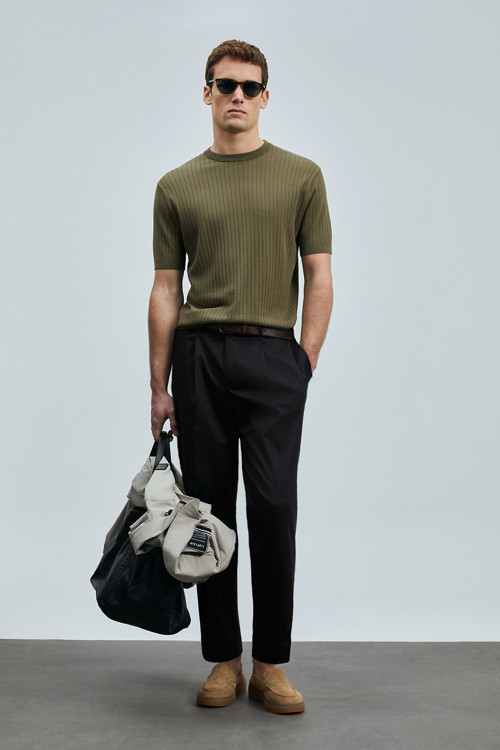 Albert Smart Erkek Chino Pantolon Comfort Pileli Siyah