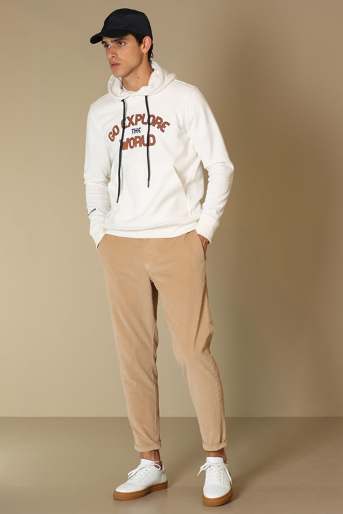 Sarp Kadife Erkek Chino Pantolon Slim Fit Vizon