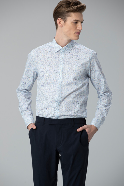 Debra Erkek Smart Gömlek Slim Fit Mavi