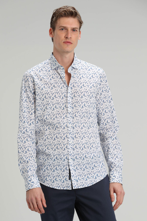 Fray Erkek Smart Gömlek Slim Fit Saks