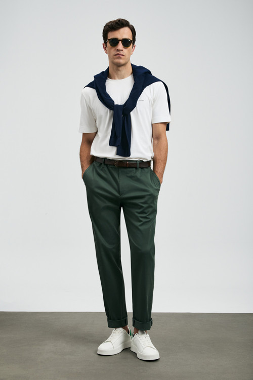 Rumı Smart Erkek Chino Pantolon Slim Fit Yeşil